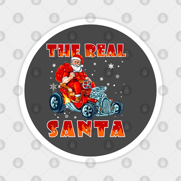 The Real Santa Driving The Hot Rod Car Magnet by beelz